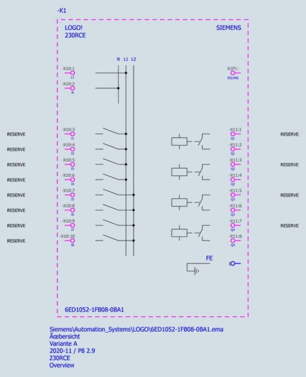 LOGO! 230RCE,logic module, display PS/I/O: 115V/230V/relay, 8 DI/4 DQ 6ED1052-1FB08-0BA1