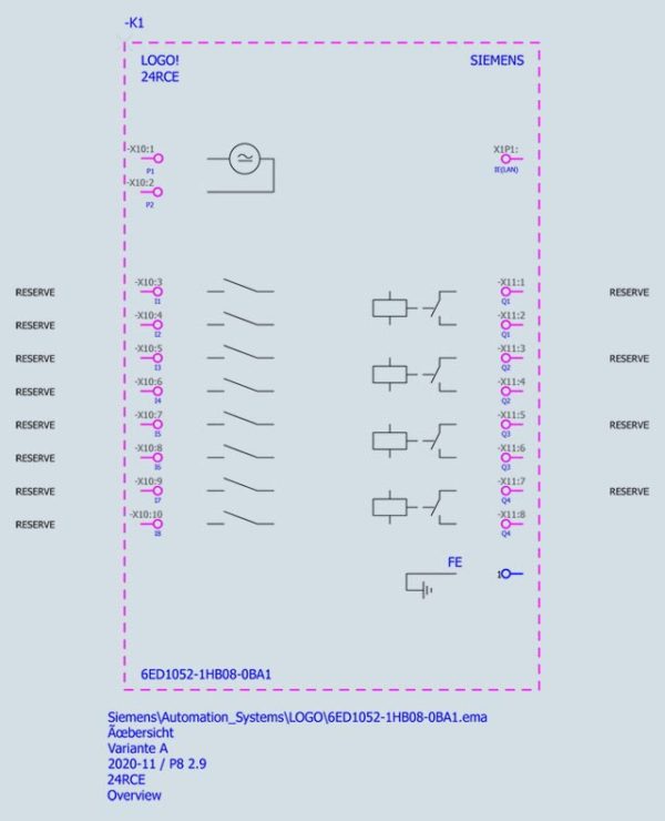 LOGO! 24RCE, logic module,display PS/I/O: 24V AC/DC 24V/relay, 8 DI/4 DQ 6ED1052-1HB08-0BA1