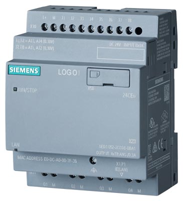 LOGO! 24CEo, logic module, without display, PS/I/O: 24 V/24 V/24 V trans., 8 DI (4 AI)/4 DQ, without display 6ED1052-2CC08-0BA1