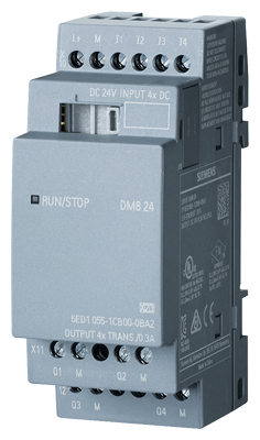 LOGO! DM8 24 expansion module, PS/I/O: 24V/24V/trans., 4 DI/4 DO 6ED1055-1CB00-0BA2