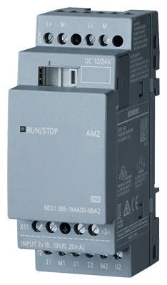 LOGO! AM2 expansion module, PS/: 12/24 V DC, 2 AI, 0-10 V or 0/4-20 mA 6ED1055-1MA00-0BA2