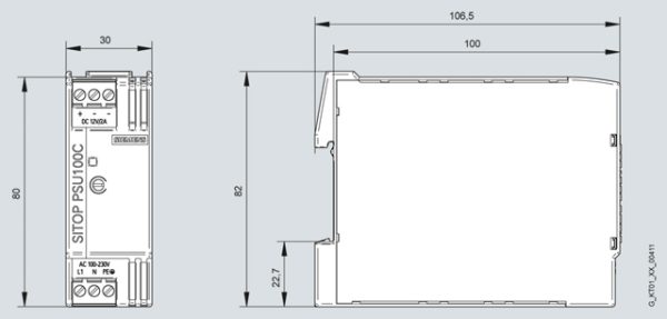 6EP1321-5BA00 SITOP PSU100C 12 V/2 A Stabilized power supply input: 100-230 V AC (DC 110-300 V) output: 12 V DC/2 A 6EP1321-5BA00
