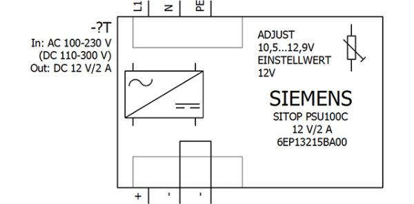 6EP1321-5BA00 SITOP PSU100C 12 V/2 A Stabilized power supply input: 100-230 V AC (DC 110-300 V) output: 12 V DC/2 A 6EP1321-5BA00