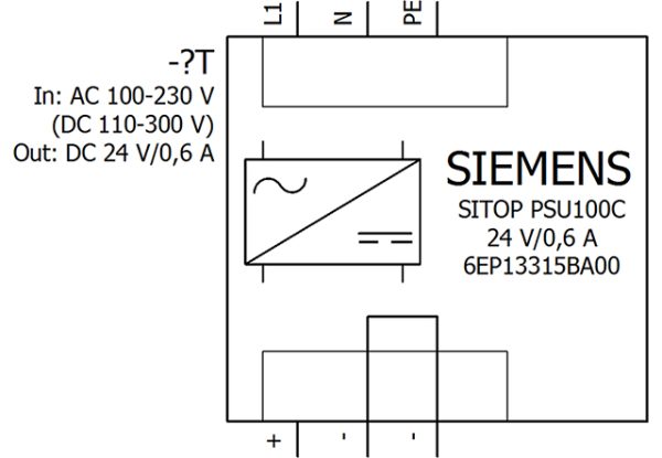 6EP1331-5BA00 SITOP PSU100C 24 V/0.6 A Stabilized power supply input: 100-230 V AC (DC 110-300 V) output: DC 24 V/0,6 A 6EP1331-5BA00