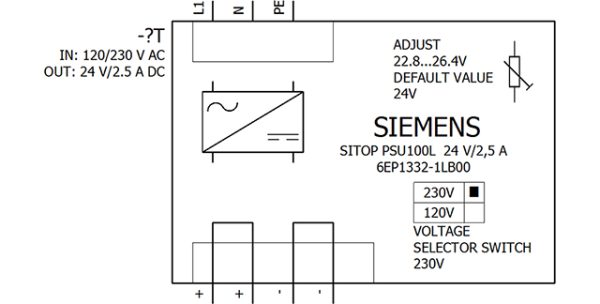 6EP1332-1LB00 SITOP PSU100L 24 V/2.5 A Stabilized power supply input: 120/230 V AC, output: DC 24 V/2,5 A 6EP1332-1LB00