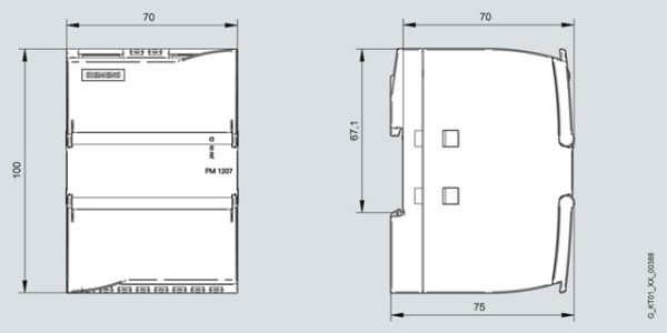 SIMATIC S7-1200 Power Module PM1207 Stabilized power supply input: 120/230 V AC, output: DC 24 V/2,5 A 6EP1332-1SH71