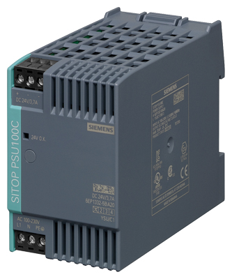 6EP1332-5BA20 SITOP PSU100C 24 V/3.7 A Stabilized power supply input: 120-230 V AC (DC 110-300 V) output: 24 V DC/3.7 A Restricted output NEC Class 2 6EP1332-5BA20