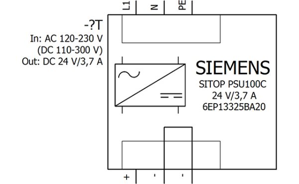 6EP1332-5BA20 SITOP PSU100C 24 V/3.7 A Stabilized power supply input: 120-230 V AC (DC 110-300 V) output: 24 V DC/3.7 A Restricted output NEC Class 2 6EP1332-5BA20
