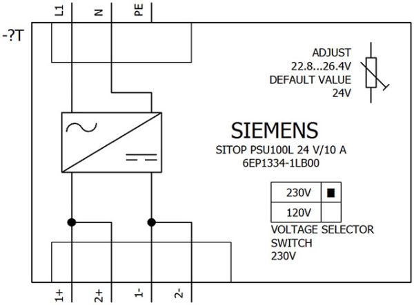 6EP1334-1LB00 SITOP PSU100L 24 V/10 A Stabilized power supply input: 120/230 V AC, output: DC 24 V/10 A 6EP1334-1LB00