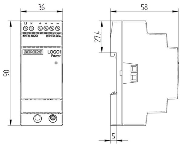 6EP3310-6SB00-0AY0 LOGO!POWER 5 V / 3 A Stabilized power supply input: 100-240 V AC output: 5 V DC / 3 A 6EP3310-6SB00-0AY0
