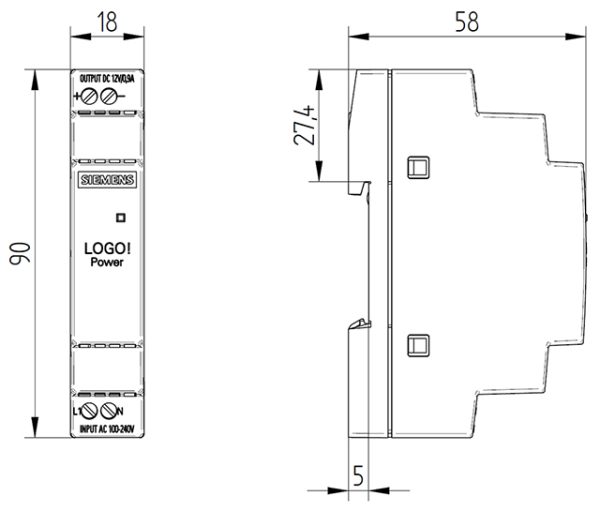 6EP3320-6SB00-0AY0 LOGO!POWER 12 V / 0.9 A Stabilized power supply input: 100-240 V AC output: 12 V DC/ 0.9 A 6EP3320-6SB00-0AY0