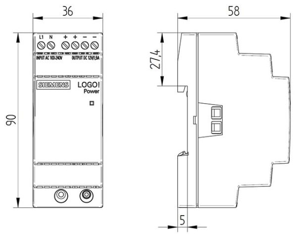 6EP3321-6SB00-0AY0 LOGO!POWER 12 V / 1.9 A Stabilized power supply input: 100-240 V AC output: 12 V DC/ 1.9 A 6EP3321-6SB00-0AY0