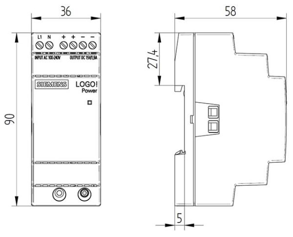 6EP3321-6SB10-0AY0 LOGO!POWER 15 V / 1.9 A Stabilized power supply input: 100-240 V AC output: DC 15 V / 1.9 A 6EP3321-6SB10-0AY0