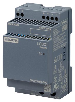 6EP3322-6SB00-0AY0 LOGO!POWER 12 V / 4.5 A Regulated power supply input: 100-240 V AC output: 12 V DC/ 4.5 A 6EP3322-6SB00-0AY0