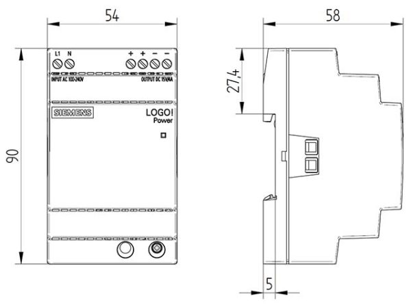 6EP3322-6SB10-0AY0 LOGO!POWER 15 V / 4 A Stabilized power supply input: 100-240 V AC output: DC 15 V / 4 A 6EP3322-6SB10-0AY0