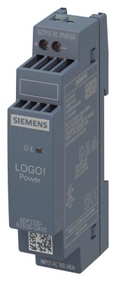 6EP3330-6SB00-0AY0 LOGO!POWER 24 V / 0.6 A Stabilized power supply input: 100-240 V AC output: DC 24 V / 0.6 A 6EP3330-6SB00-0AY0