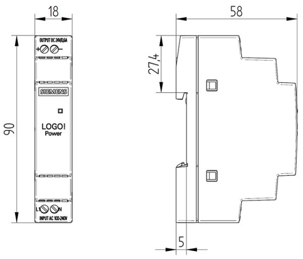 6EP3330-6SB00-0AY0 LOGO!POWER 24 V / 0.6 A Stabilized power supply input: 100-240 V AC output: DC 24 V / 0.6 A 6EP3330-6SB00-0AY0
