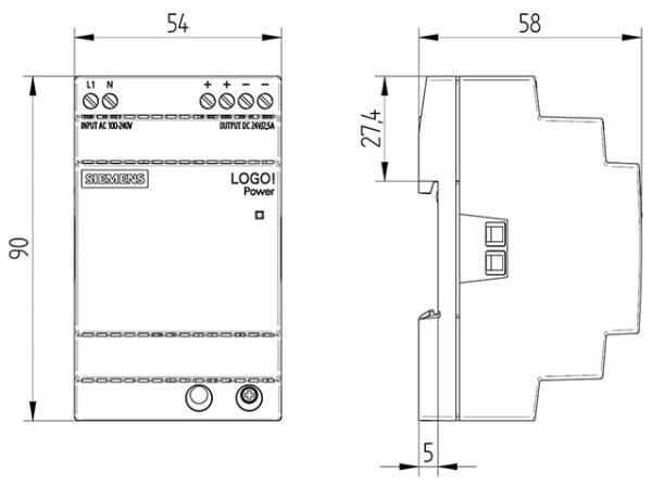 6EP3332-6SB00-0AY0 LOGO!POWER 24 V / 2.5 A Stabilized power supply input: 100-240 V AC output: DC 24 V / 2.5 A 6EP3332-6SB00-0AY0
