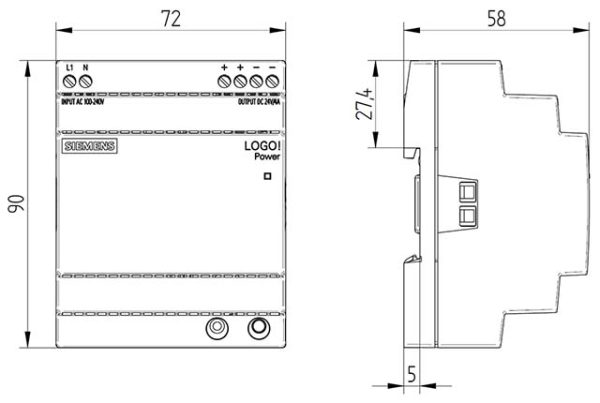 6EP3333-6SB00-0AY0 LOGO!POWER 24 V / 4 A Stabilized power supply input: 100-240 V AC output: DC 24 V / 4 A 6EP3333-6SB00-0AY0