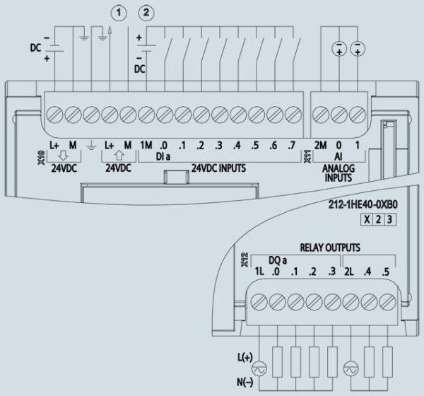 SIMATIC S7-1200, CPU 1212C, compact CPU, DC/DC/relay 6ES7212-1HE40-0XB0
