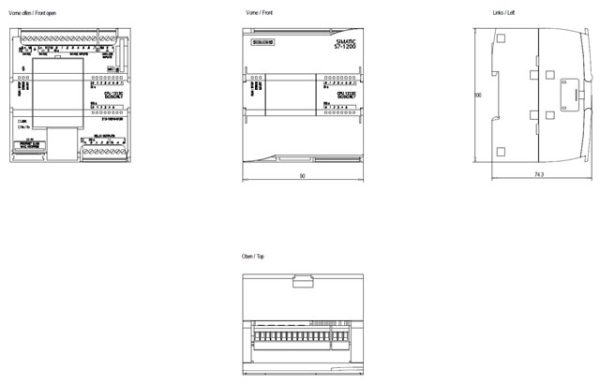 SIMATIC S7-1200, CPU 1212C, compact CPU, DC/DC/relay 6ES7212-1HE40-0XB0