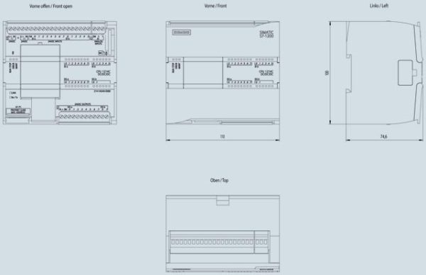 SIMATIC S7-1200, CPU 1214C, compact CPU, DC/DC/DC 6ES7214-1AG40-0XB0