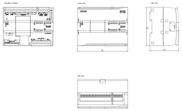 SIMATIC S7-1200, CPU 1215C, compact CPU, DC/DC/relay 6ES7215-1HG40-0XB0