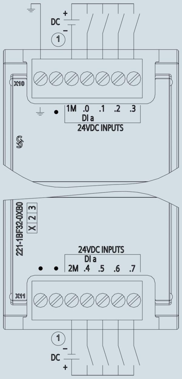 SIMATIC S7-1200, Digital input SM 1221, 8 DI, 24 V DC, Sink/Source 6ES7221-1BF32-0XB0