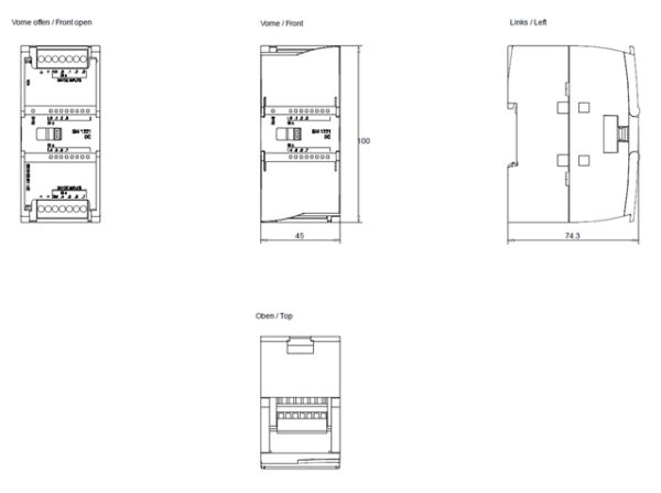 SIMATIC S7-1200, Digital input SM 1221, 8 DI, 24 V DC, Sink/Source 6ES7221-1BF32-0XB0