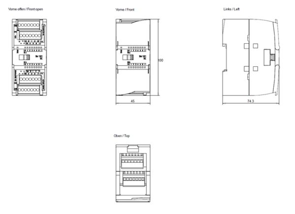 SIMATIC S7-1200, Digital input SM 1221, 16 DI, 24 V DC, Sink/Source 6ES7221-1BH32-0XB0