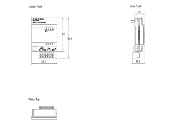 SIMATIC S7-1200, Digital input SB 1221, 4 DI, 24 V DC 200 kHz, Sourcing input 6ES7221-3BD30-0XB0