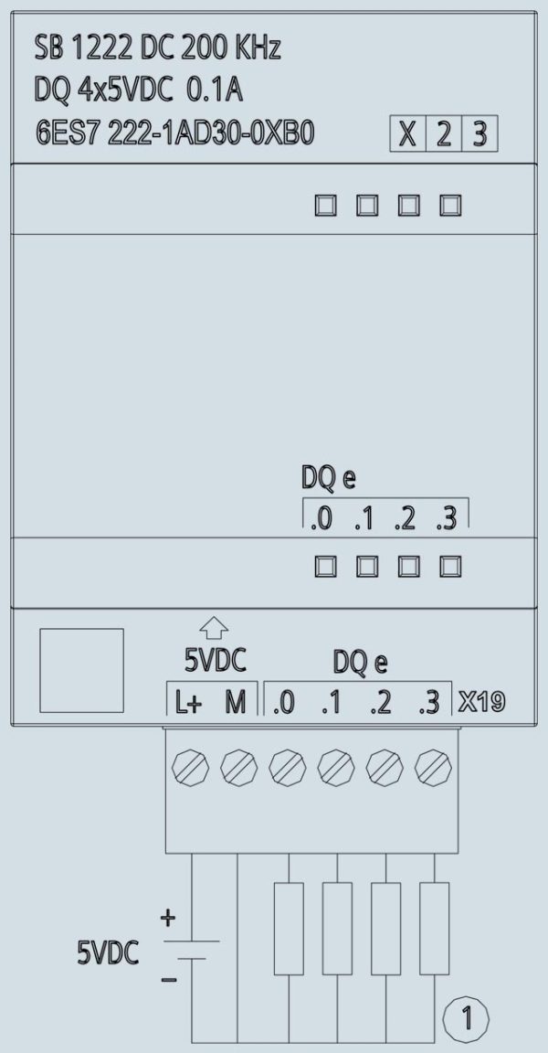 SIMATIC S7-1200, Digital output SB 1222, 4 DQ, 5V DC 200kHz 6ES7222-1AD30-0XB0