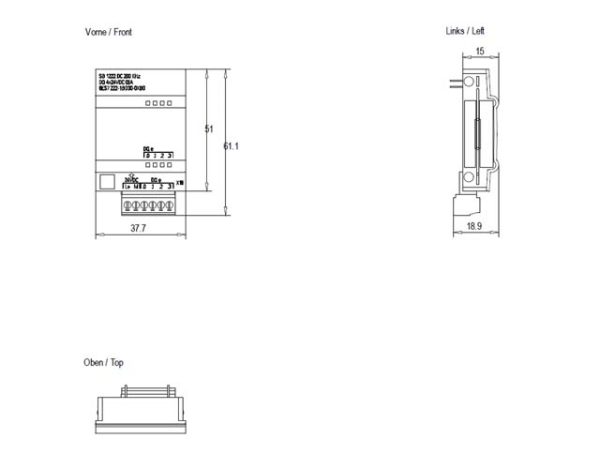 SIMATIC S7-1200, Digital output SB 1222, 4 DQ, 24 V DC 200 kHz 6ES7222-1BD30-0XB0