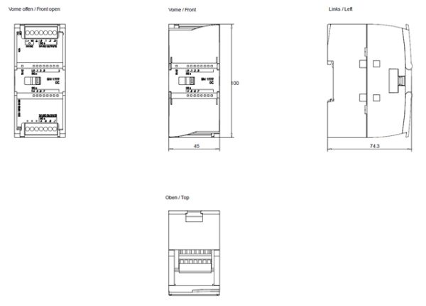 SIMATIC S7-1200, Digital output SM 1222, 8 DO, 24 V DC, transistor 0.5 A 6ES7222-1BF32-0XB0