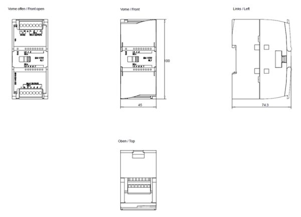 SIMATIC S7-1200, Digital output SM 1222, 8 DO, relay 2 A 6ES7222-1HF32-0XB0