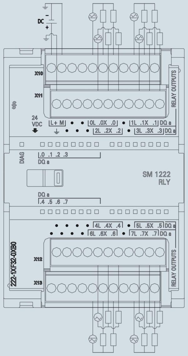 SIMATIC S7-1200, Digital output SM 1222, 8 DO, Relay Changeover contact 6ES7222-1XF32-0XB0