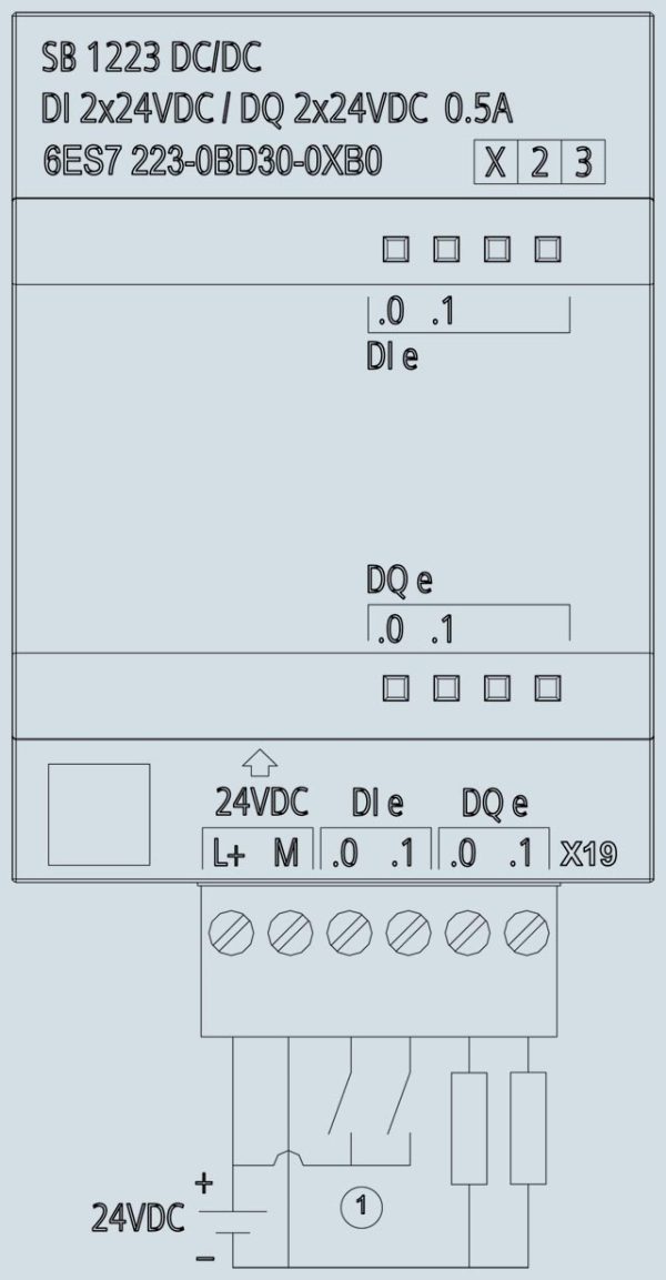 SIMATIC S7-1200, Digital I/O SB 1223, 2 DI/2 DO, 2 DI 24 V DC/2 DO 24 V DC 6ES7223-0BD30-0XB0