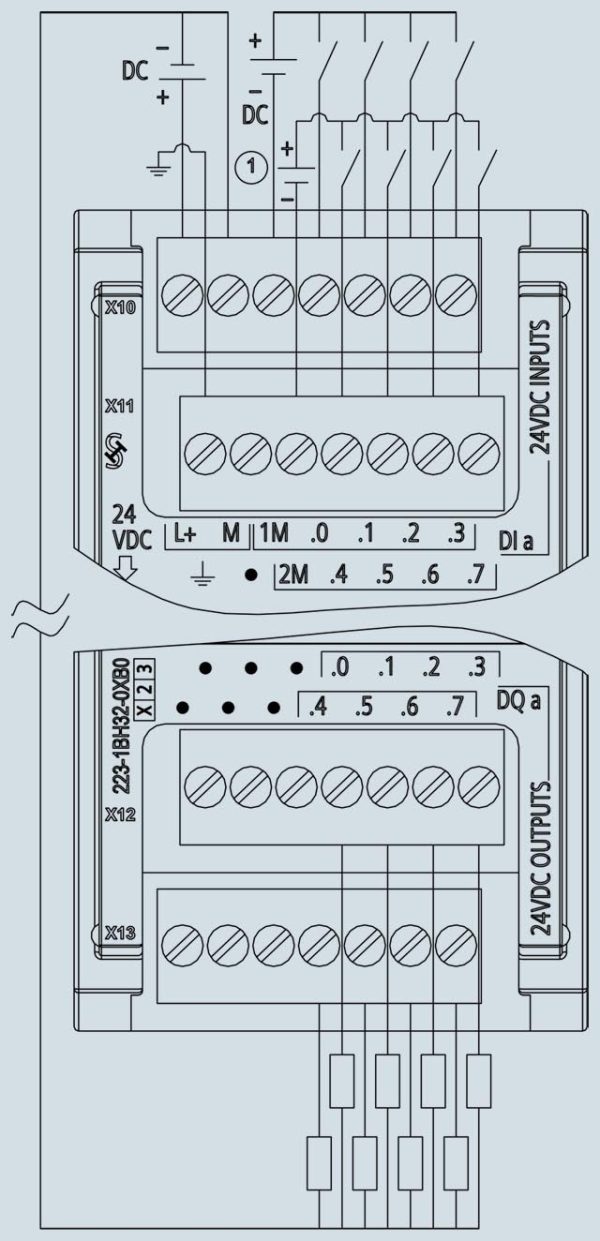 SIMATIC S7-1200, Digital I/O SM 1223, 8 DI/8 DO, 8 DI 24 V DC, Sink/Source 6ES7223-1BH32-0XB0