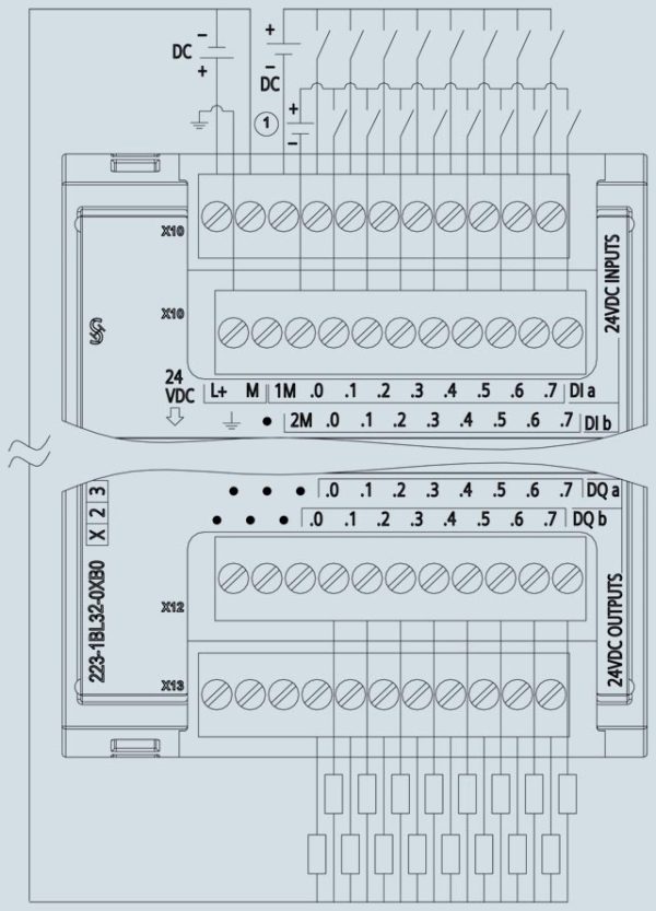 SIMATIC S7-1200, Digital I/O SM 1223, 16 DI/16 DO, 16 DI 24 V DC, Sink/Source 6ES7223-1BL32-0XB0