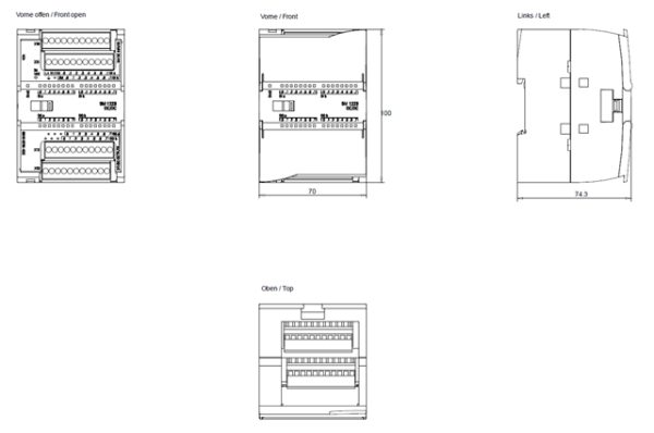 SIMATIC S7-1200, Digital I/O SM 1223, 16 DI/16 DO, 16 DI 24 V DC, Sink/Source 6ES7223-1BL32-0XB0