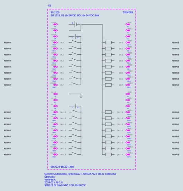 SIMATIC S7-1200, Digital I/O SM 1223, 16 DI/16 DO, 16 DI 24 V DC; sourcing/sinking 6ES7223-1BL32-1XB0