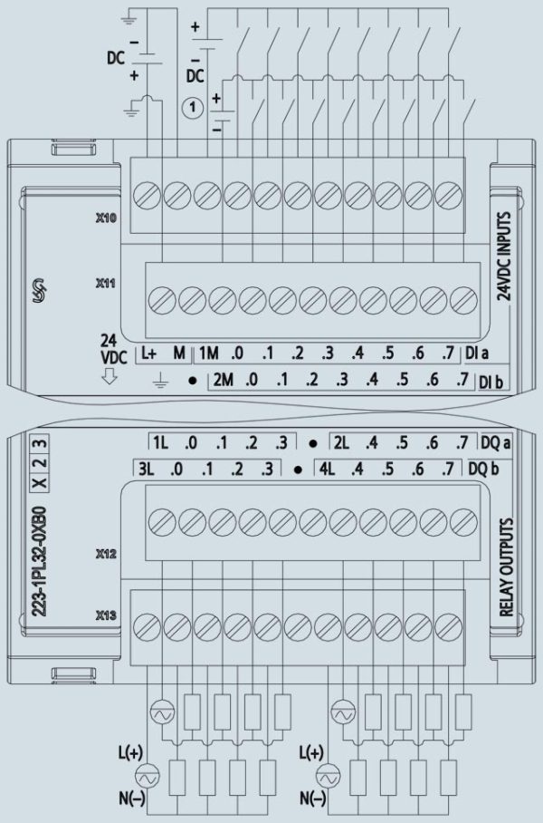SIMATIC S7-1200, Digital I/O SM 1223, 16 DI/16 DO, 16 DI 24 V DC, Sink/Source 6ES7223-1PL32-0XB0