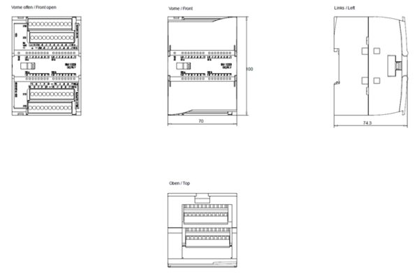 SIMATIC S7-1200, Digital I/O SM 1223, 16 DI/16 DO, 16 DI 24 V DC, Sink/Source 6ES7223-1PL32-0XB0