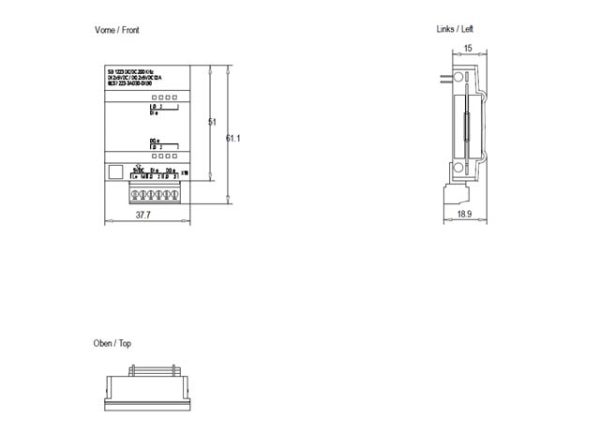 SIMATIC S7-1200, Digital I/O SB 1223, 2 DI/2 DQ, 5V DC 200kHz 6ES7223-3AD30-0XB0