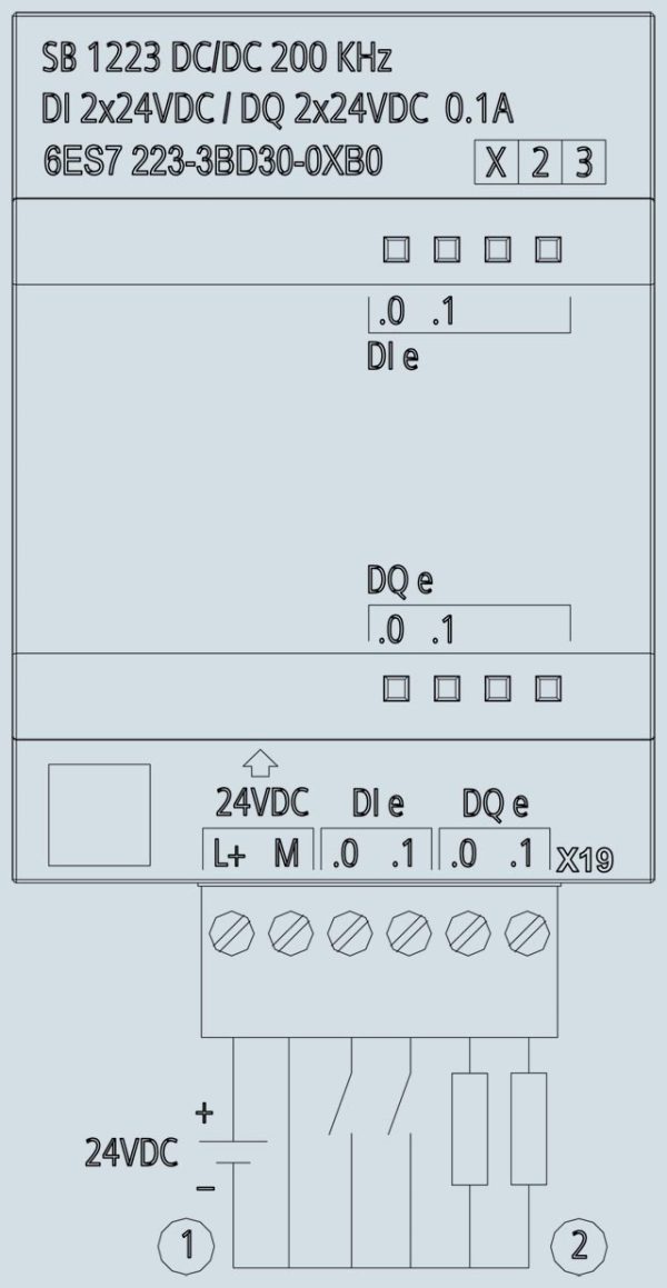 SIMATIC S7-1200, Digital I/O SB 1223, 2 DI/2 DQ, 24 V DC 200 kHz 6ES7223-3BD30-0XB0