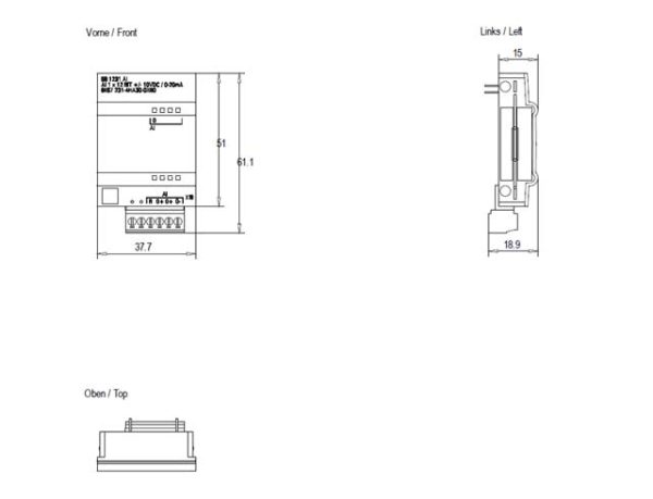 SIMATIC S7-1200, Analog input, SB 1231, 1 AI, +/-10 V DC (12 bit resol.) or 0-20 mA 6ES7231-4HA30-0XB0