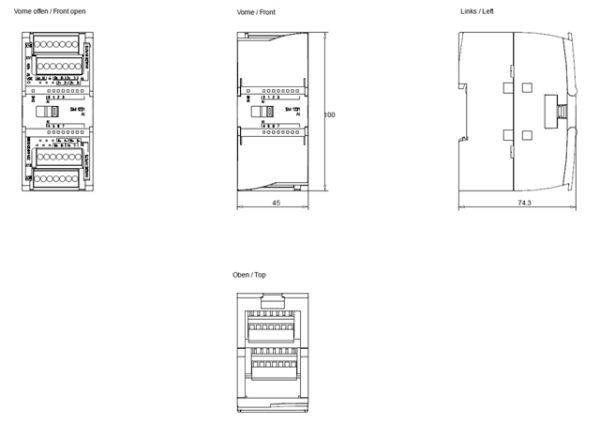SIMATIC S7-1200, Analog input, SM 1231, 8 AI, +/-10 V, +/-5 V, +/-2.5 V, or 0-20 mA/4-20 mA 6ES7231-4HF32-0XB0