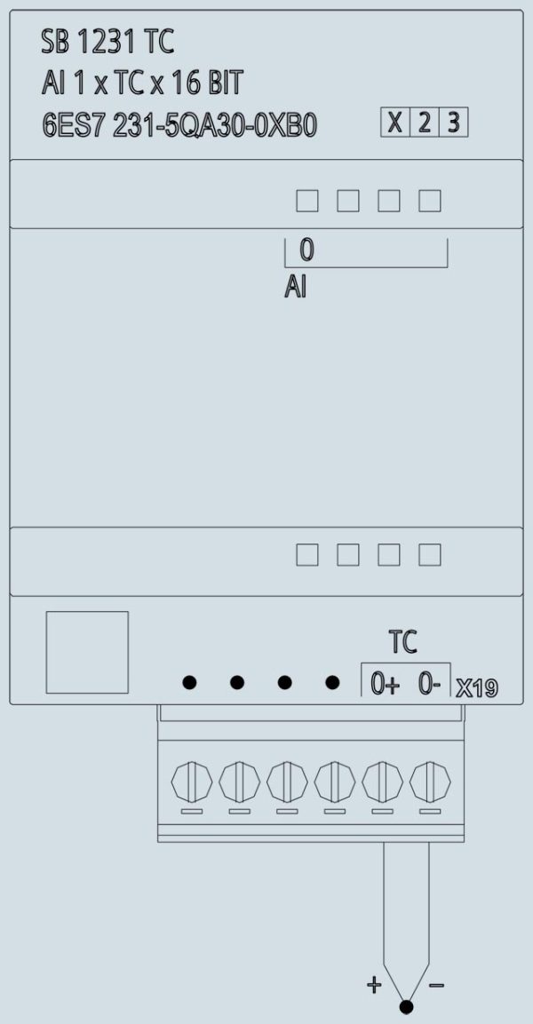 SIMATIC S7-1200, Analog input, SB 1231 TC, 1 AI thermocouples Type J or K 6ES7231-5QA30-0XB0