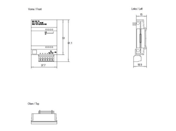 SIMATIC S7-1200, Analog input, SB 1231 TC, 1 AI thermocouples Type J or K 6ES7231-5QA30-0XB0