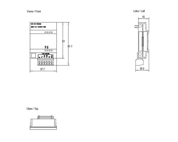 SIMATIC S7-1200, Communication Board CB 1241, RS485, terminal block, supports Freeport 6ES7241-1CH30-1XB0